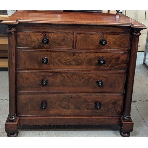 190 - An antique Flame Mahogany chest of drawers - 120 x 110 x160cm