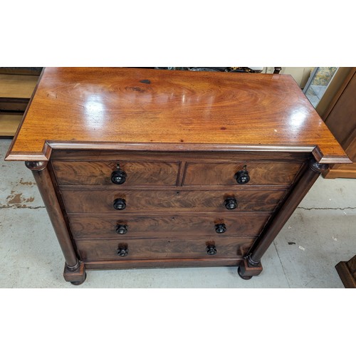 190 - An antique Flame Mahogany chest of drawers - 120 x 110 x160cm