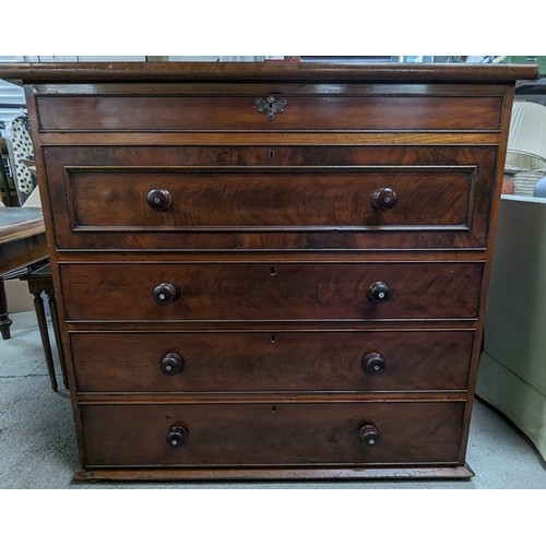 40 - A mahogany chest of drawers - 130 x 121 x 55cm