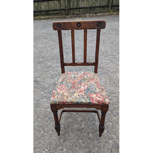 360 - A Craved Oak Hall Chair