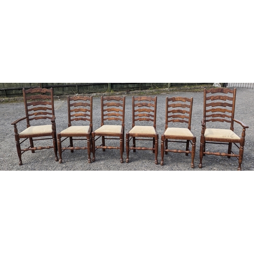 353 - 6 x Ladderback Chairs ( 2 x Carvers)