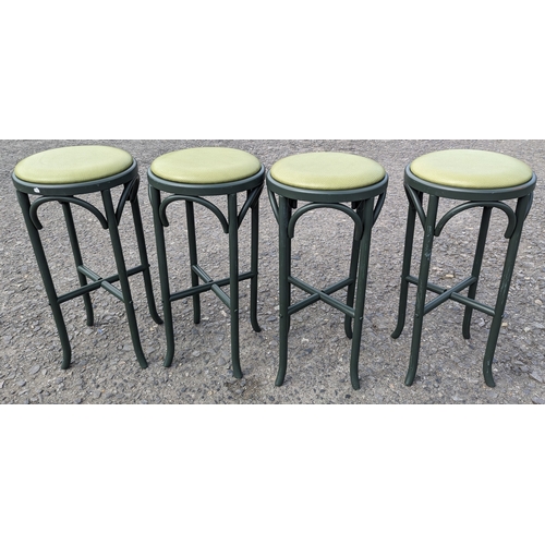 356 - 4 x Lloyd Loom of Spalding Green Bar Stools