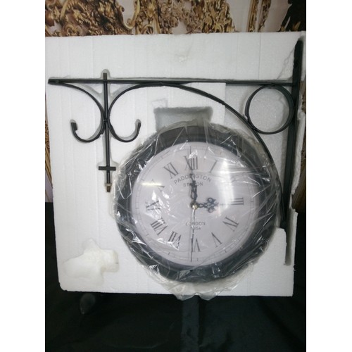 894 - A Brand New Double Faced Outside Clock in Box with Wall Bracket.