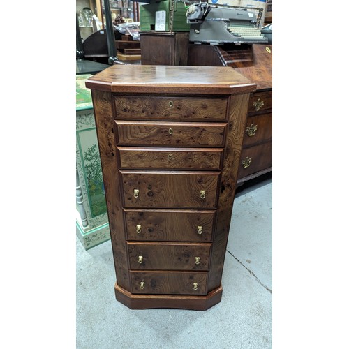 350 - A Burr Walnut Effect Chest of Drawers 94 x 36 x 40cm