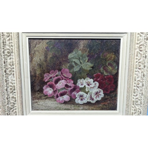 775 - A pair of still life on canvas paintings in matching frames - 46x42 in frames