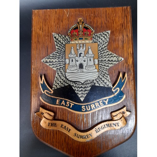 651 - A Collection of Military Plaques and Framed Military Embroideries.