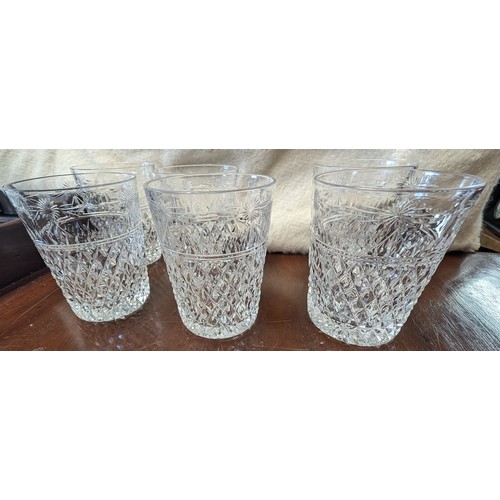 389 - 6x antique crystal glasses