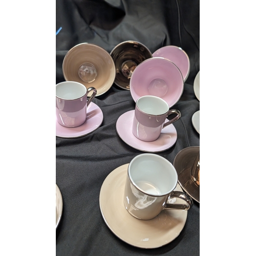 295 - Vintage Small Expresso Cups and Bowls in Polished  Finish with Various Colours x 24 pieces