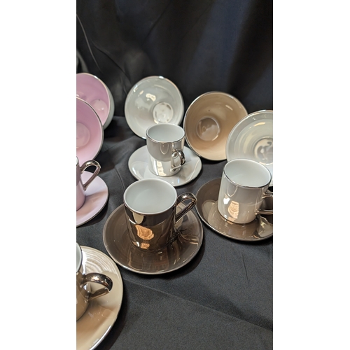 295 - Vintage Small Expresso Cups and Bowls in Polished  Finish with Various Colours x 24 pieces