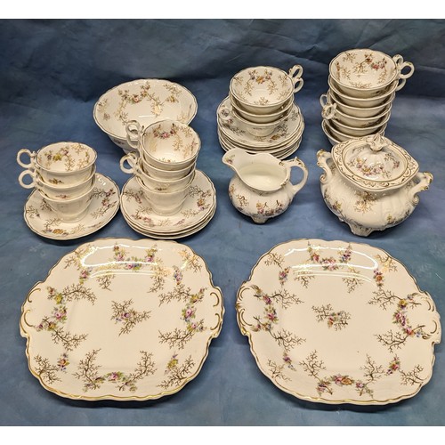 168 - An Antique Part Floral Chintz Tea Service