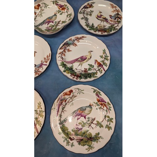 170 - 10 x Mottahedeh Williamsburg Chelsea Bird Plates - 1 chipped as pictured