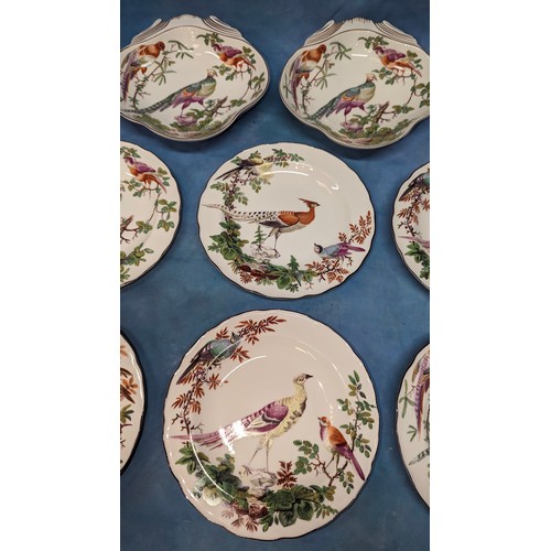 170 - 10 x Mottahedeh Williamsburg Chelsea Bird Plates - 1 chipped as pictured