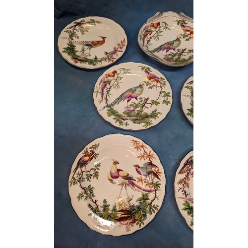 170 - 10 x Mottahedeh Williamsburg Chelsea Bird Plates - 1 chipped as pictured