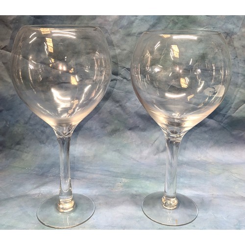 171 - A Pair of Giant Wine Glass Vases / Table Decorations 40cm Tall