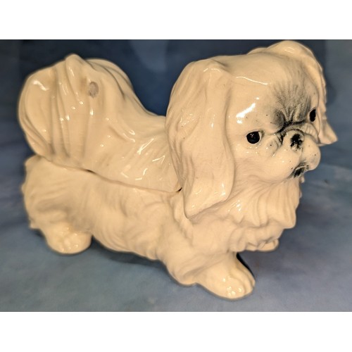 242 - A Vintage Royal Copenhagen Ceramic Pekinese Pot ( slight chip)