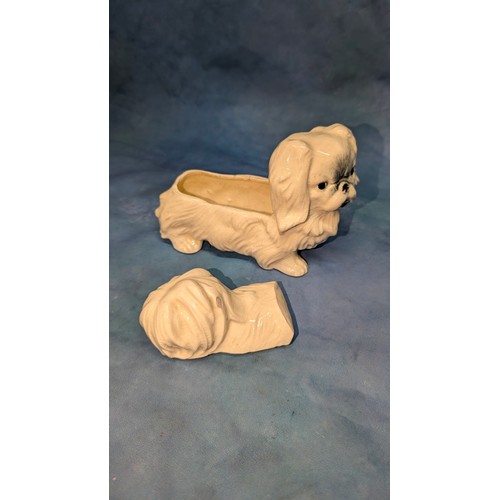 242 - A Vintage Royal Copenhagen Ceramic Pekinese Pot ( slight chip)