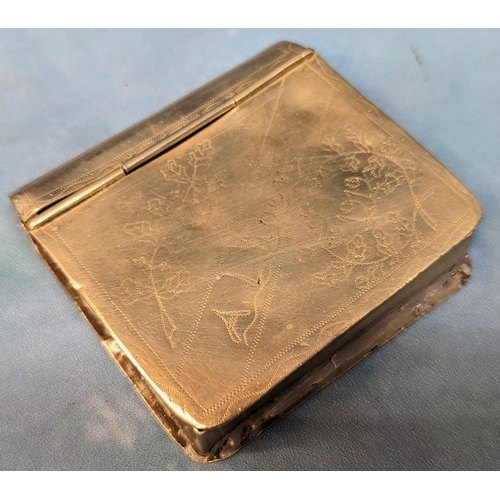 392 - A metal cigarette case engraved 'A.Luben' 1919. - Audenken an meine Gefangenschaft' - 'Souvenirs of ... 