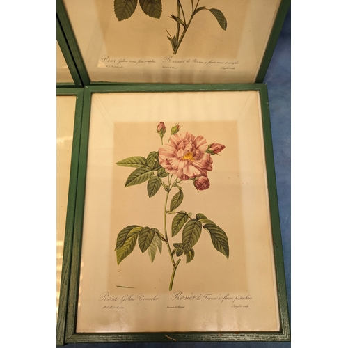 713 - 4 French floral prints - 33 x 43cm in frames