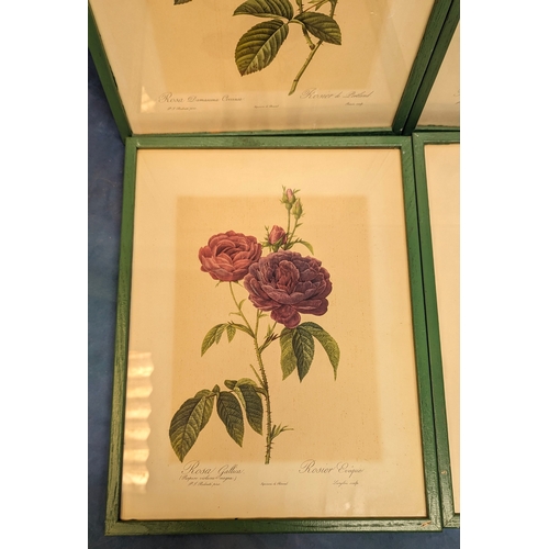 713 - 4 French floral prints - 33 x 43cm in frames