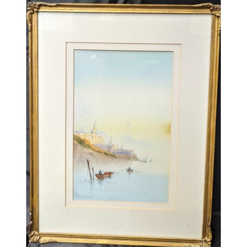 761 - An Original watercolour - 'On Lake Como' by T. Wilson 43 x 33cm in frame