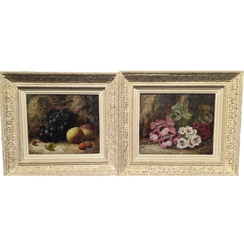 775 - A pair of still life on canvas paintings in matching frames - 46x42 in frames