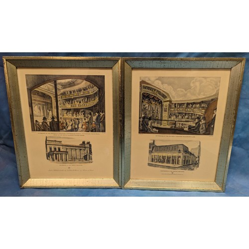 697 - The Regency and Olympic Theatre - coloured prints -32 x 40cm