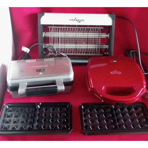 897 - Giles & Posner toasted sandwich maker, Cuisinart waffle maker and Fraxinus insect light