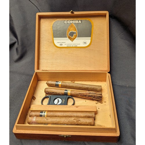 324 - Cohiba Cigar Box with 1 Unopened Cigar and 4 x Wrapped . David Hoff Cutter ( must be over 18 to purc... 