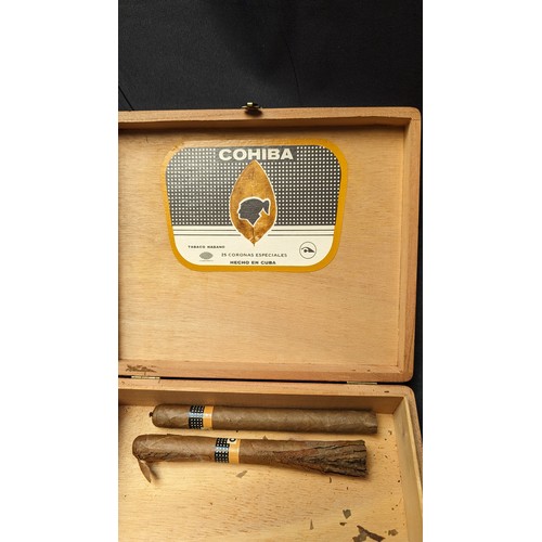 324 - Cohiba Cigar Box with 1 Unopened Cigar and 4 x Wrapped . David Hoff Cutter ( must be over 18 to purc... 