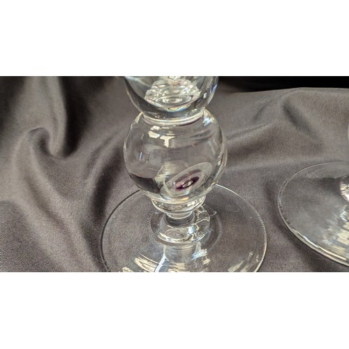 285 - 2 x Vintage Studio Glass Candle Holders