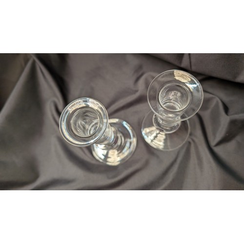 285 - 2 x Vintage Studio Glass Candle Holders