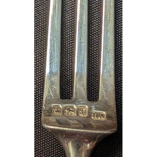 286 - Silver Fork and Knife with Porcelain Handles