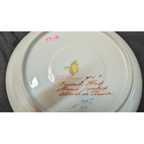 290 - 6 x Antique Fine French Porcelain Tea Cups and Saucers . Signed to Bottom with Inscription to HT For... 