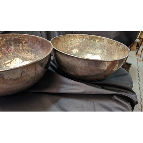 291 - Large Antique Copper Mixing Bowls 13cm High, 29cm Diameter