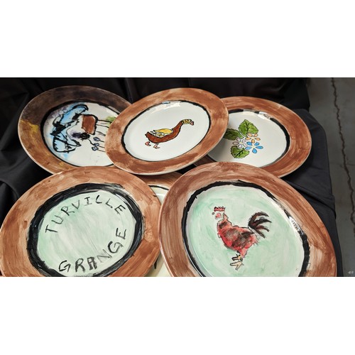 510 - A Collection of 8 x Personlised Plates from Turville Grange - Late Kate Ford Estate