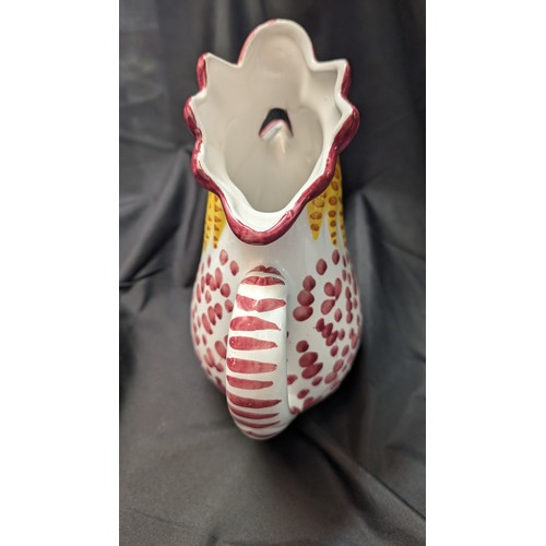 514 - Hand Painted Italian Design Rooster Pitcher 