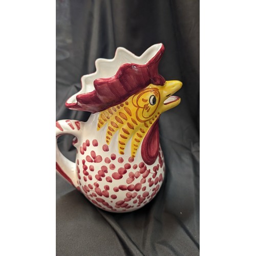 514 - Hand Painted Italian Design Rooster Pitcher 