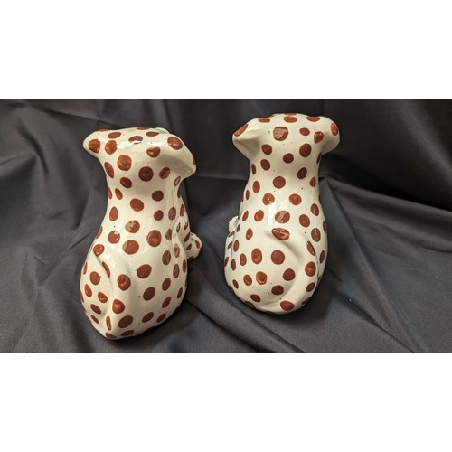 515 - 2 x Hand Painted Vintage Porcelain Dogs