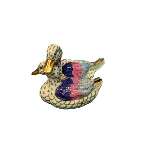 380 - Hevend Ducks and Egg Trinket Box Hand Painted Ornaments