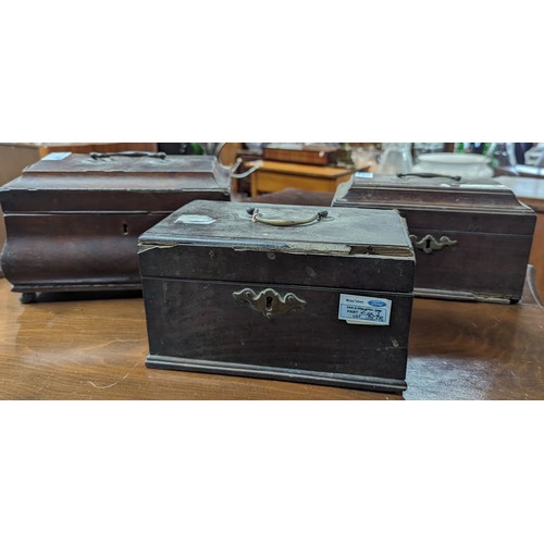 383B - 3 x Antique Wooden Boxes