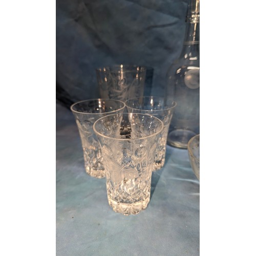 637 - An Assortment of Engraved and Etched Glassware