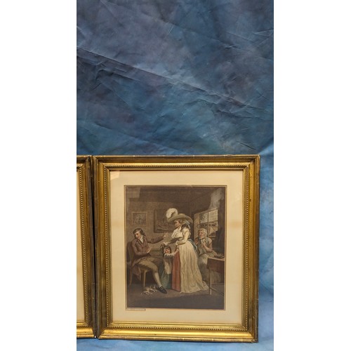 731 - 'The Virtuous Parent' and 'Domestic Happiness' 1789 framed Mezzotints - 44 x 51cm