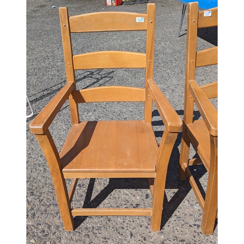 674 - 2 Pine Chunky Carver Chairs