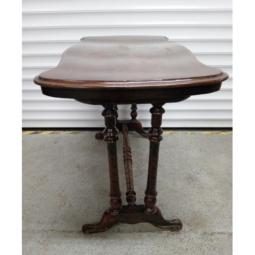 442 - An Occasional Table with Turned Legs. 67cm H x 92cm W x 52cm D.   From the country estate.