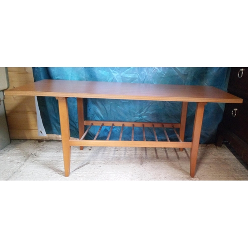 542 - A mid century coffee table with magazine shelf - 39h x 92w x 26d