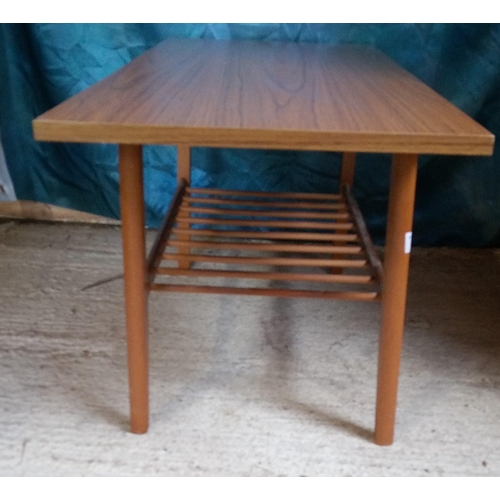 542 - A mid century coffee table with magazine shelf - 39h x 92w x 26d