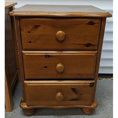 339 - 2 Bedside cabinets of different styles, both with 3 drawers