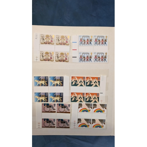 459 - Great Britain stamp album including: London Post; Uniforms; Horse Guards; Birds; Railways; Queen Mot... 