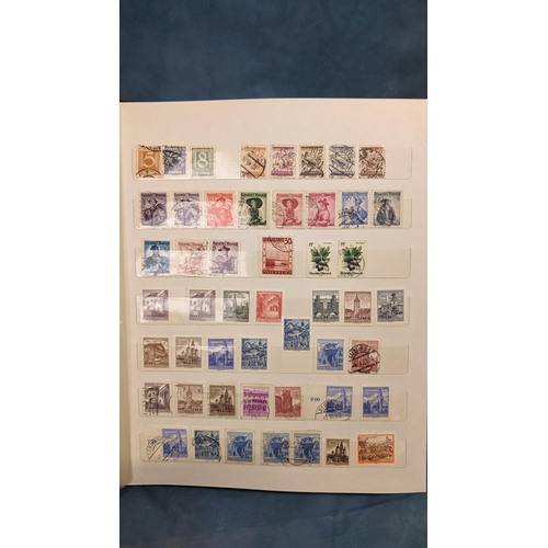 469 - Stamp album containing: Germany; German Occupied Countries; Austria; Belgique (Belgium); Ceskolovens... 