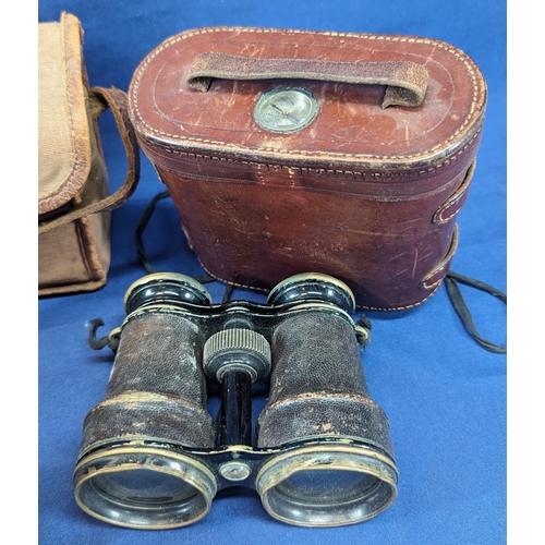 197 - A pair of Busch Multinet DRGM opera binoculars, military binoculars with built in compasses to binoc... 